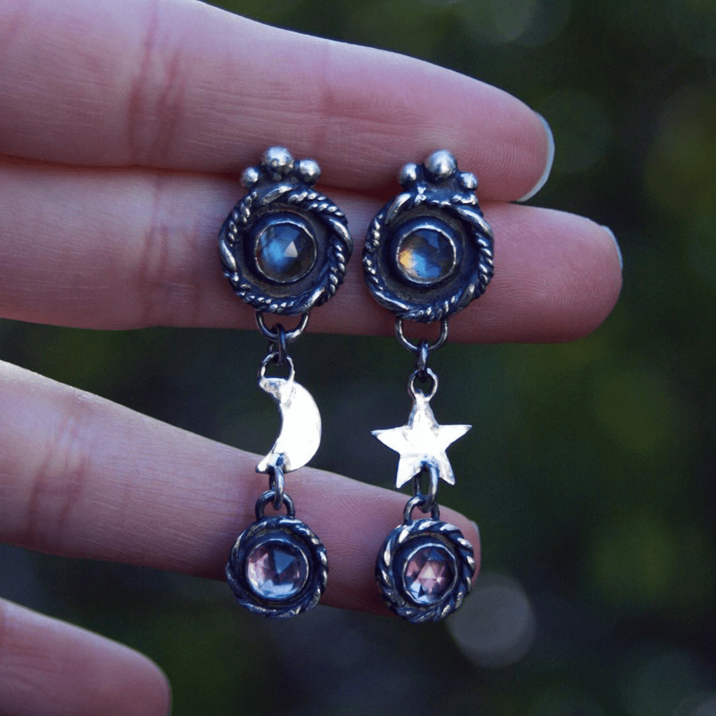 Air of Earth-Earrings-Dancing in the Starlight Drops-Local Makers-800x800