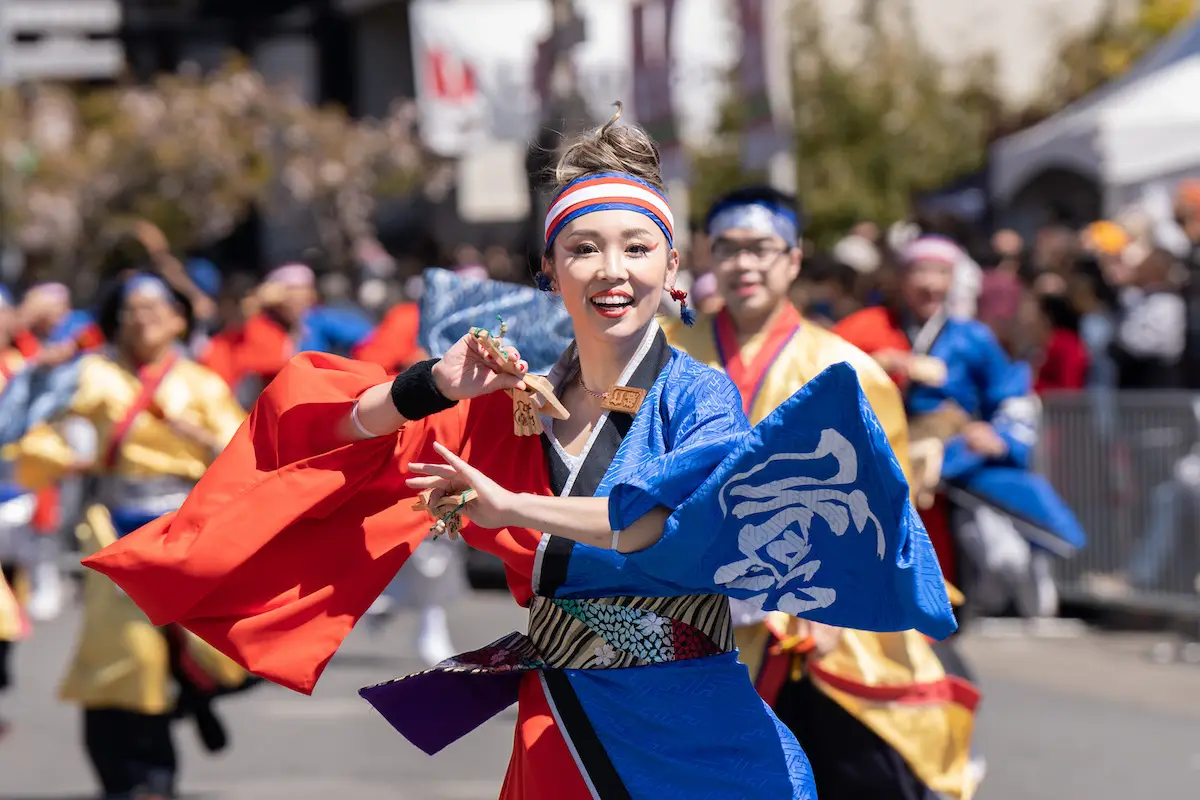 Dancer at Japantown's Cherry Blossom Festival in San Francisco, California