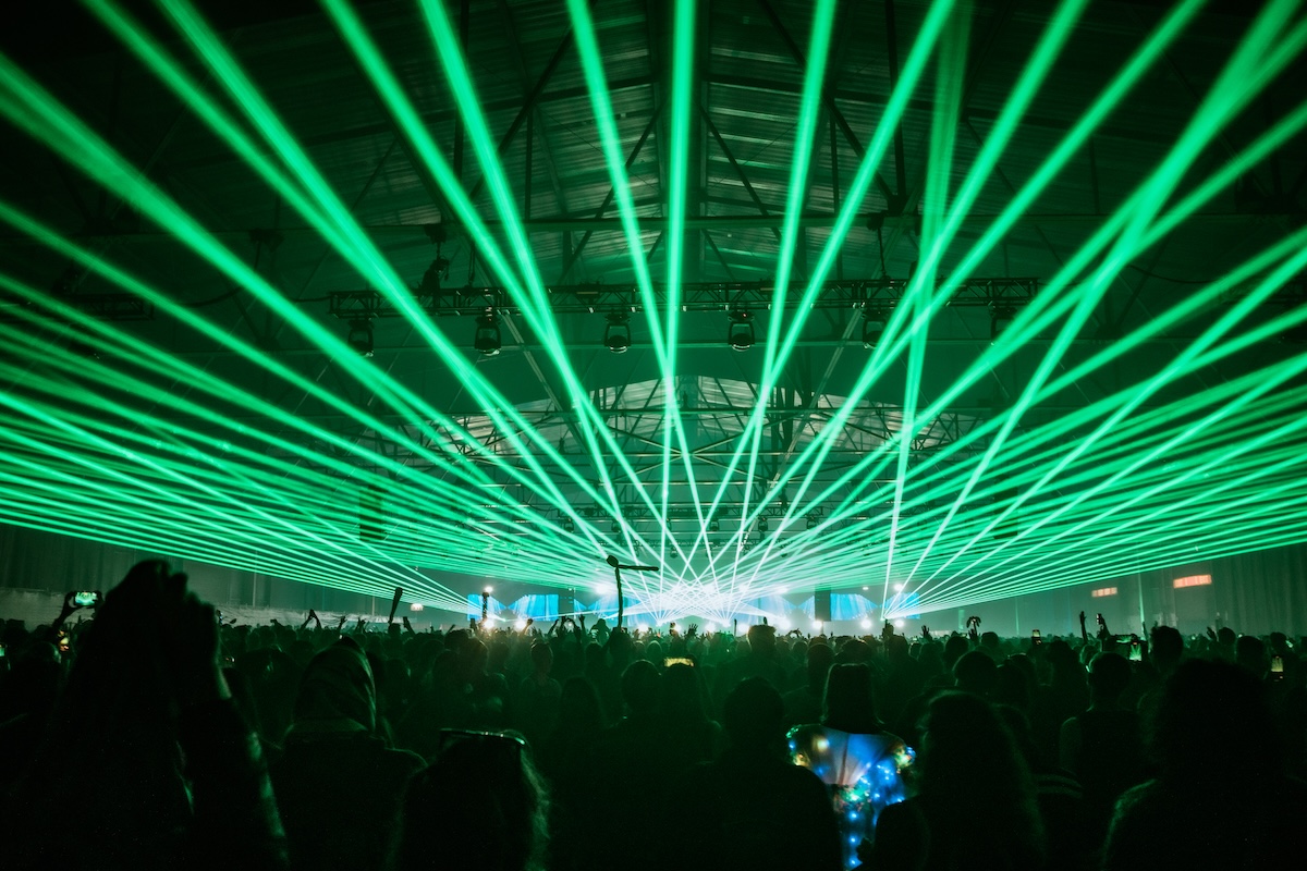 Stage with lights at Portola Music Festival in San Francisco