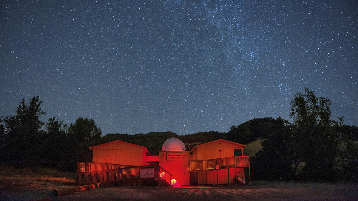 The stars shining brightly above the Robert Ferguson Observatory for a star gazing event