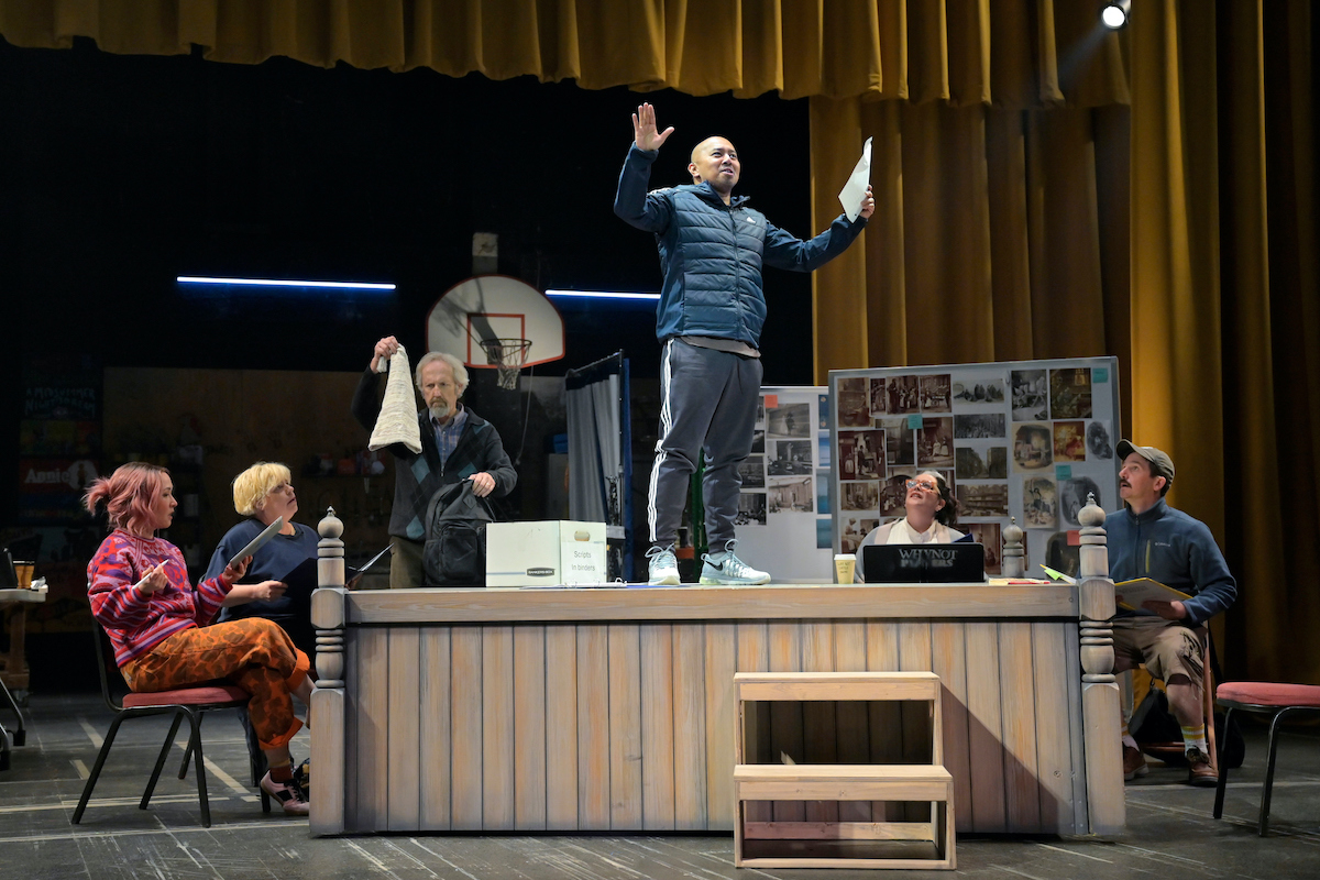 Actors onstage at the Whynot Christmas Carol world premiere at San Francisco's American Conservatory Theater