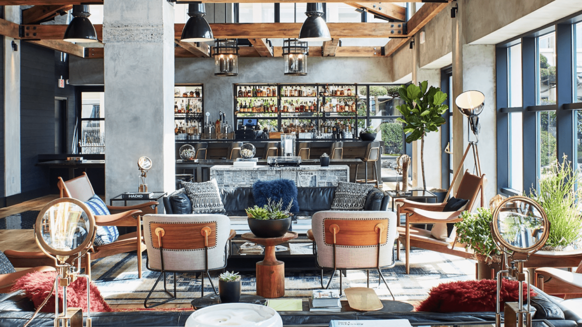 The bright and airy interior of the Hotel Kabuki in San Francisco