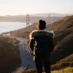 person looking at the golden gate bridge
