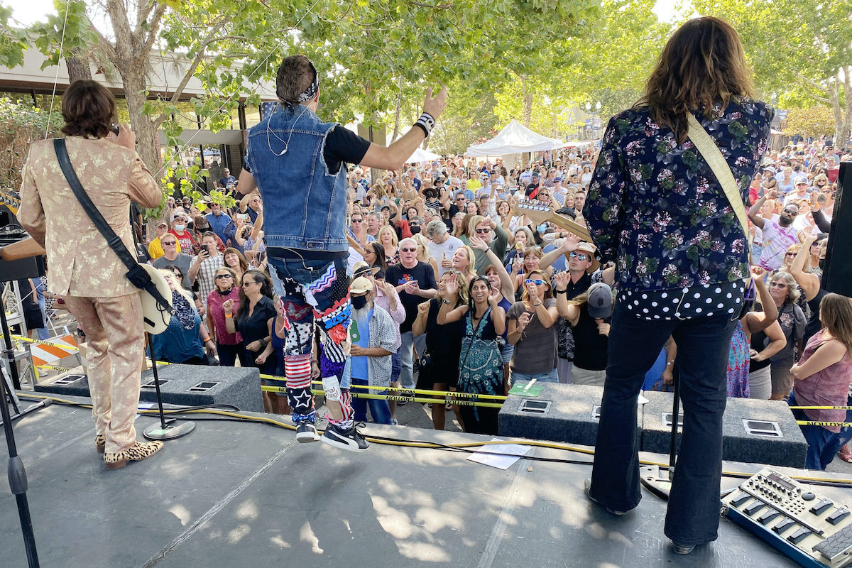 Performers face large audience at Novato Festival of Art, Wine and Music. One of many events in the North Bay this June.
