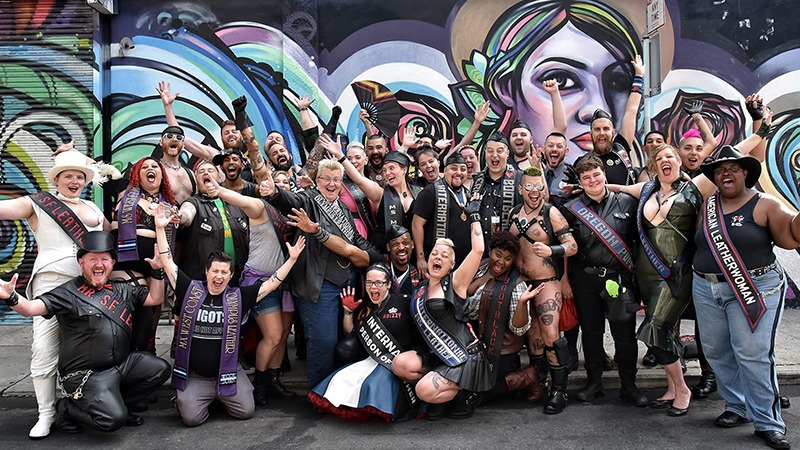 Group of leather enjoyers at Folsom Street Fair in San Francisco