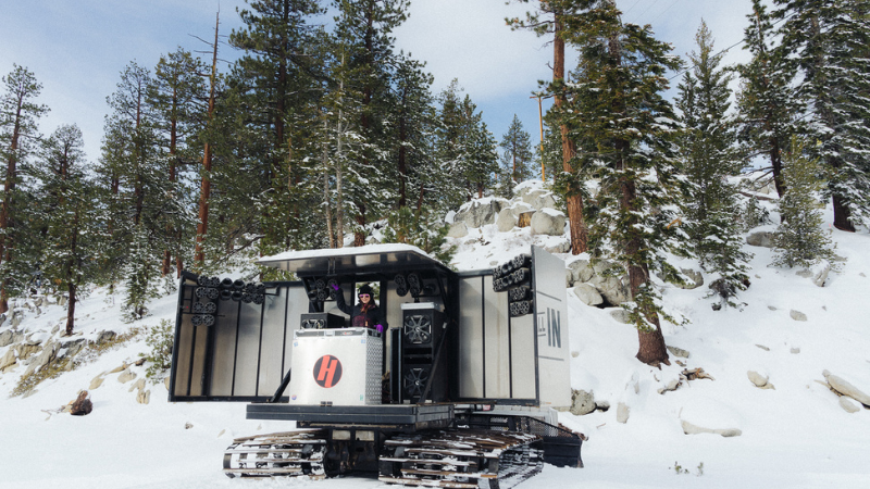 Snow crawler turned into sound stage for live music tahoe