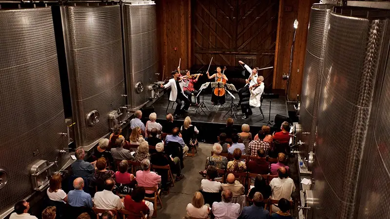 String quartet plays for large audience at Music in the Vineyards in Napa