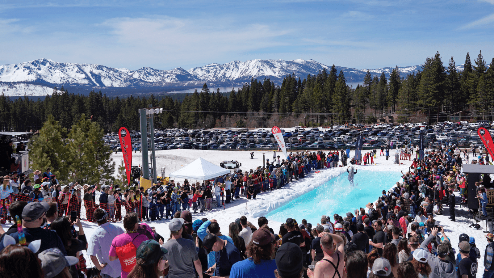 People watch Heavenly Pond skim at Heavenly Mountain Resort