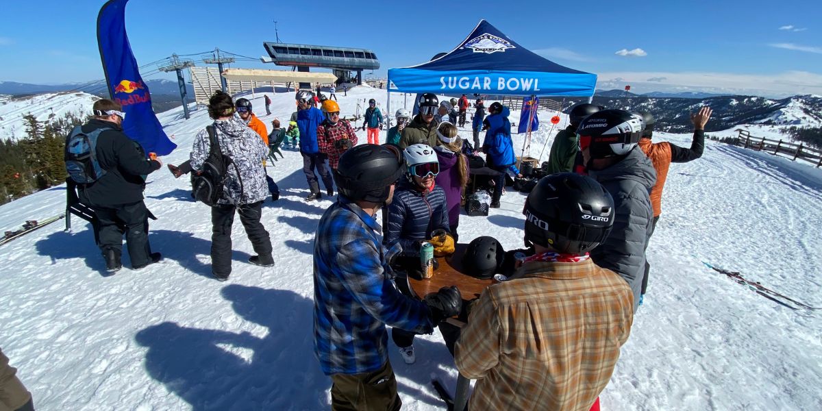 Snowboarders and skiiers at Sugarbowl