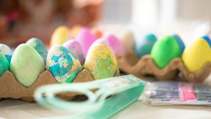 Painted Easter eggs in carton - Easter recipes on TikTok