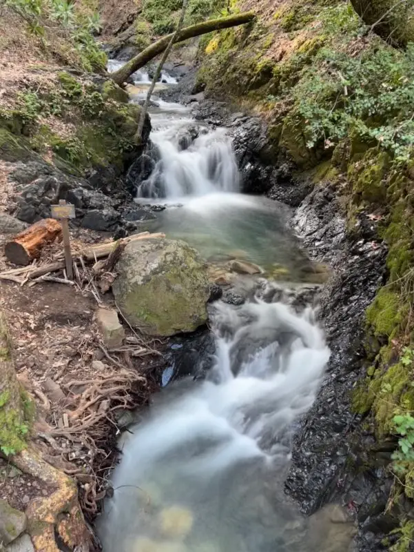 Waterfall seen from the trail in Uvas Canyon in Morgan Hill, California