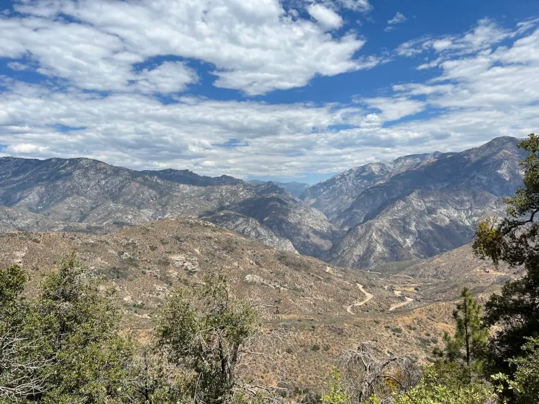 King Canyon national park, view of mountains.