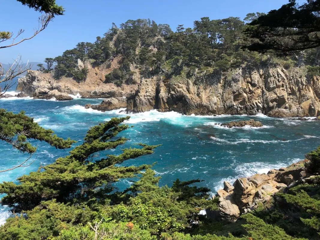 Ocean cliffs in Point Lobos, California