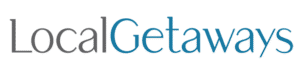 The image features the text "LocalGetaways" in a clean, sans-serif font. The word "Local" is in gray, and "Getaways" is in blue. The words are combined without a space but with different colors to distinguish them.