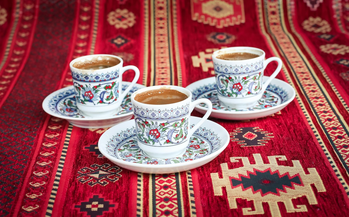 Turkish coffee on carpet