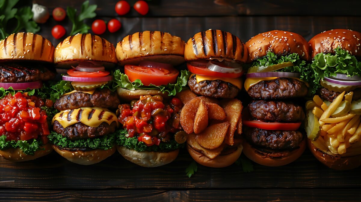 Burgers in a row