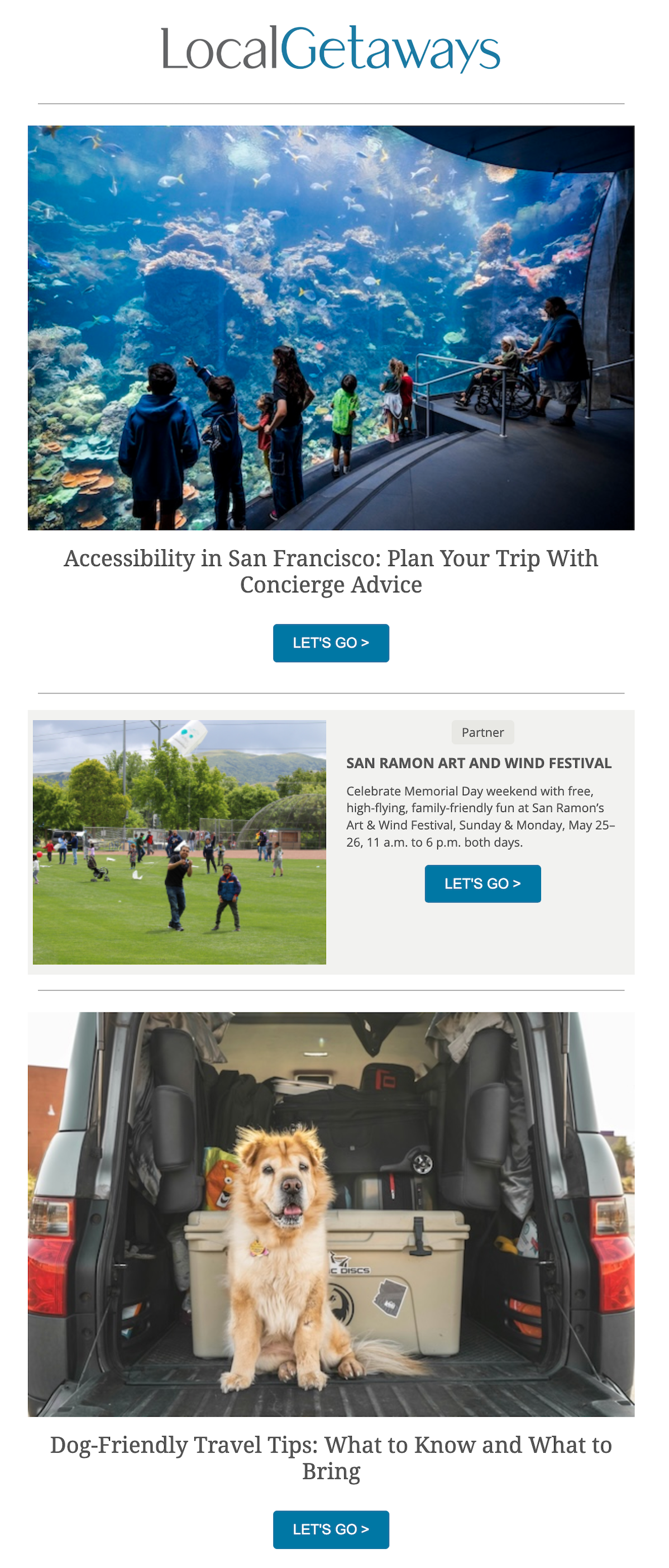 Local Getaways Newsletter