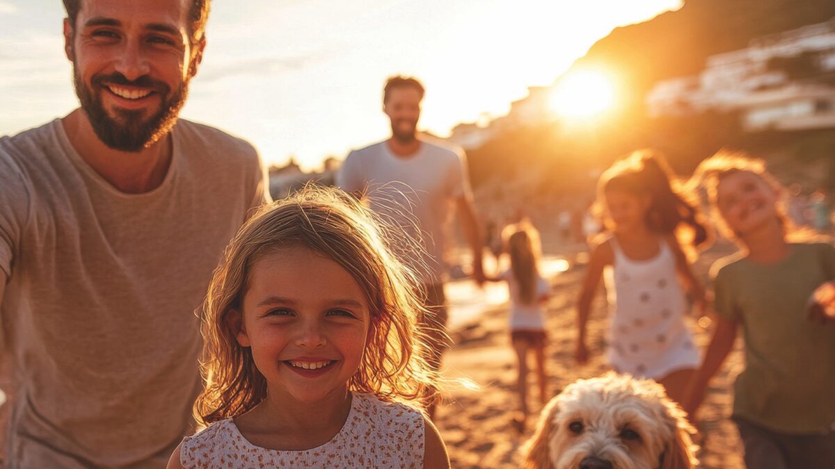 Family at Marin beach