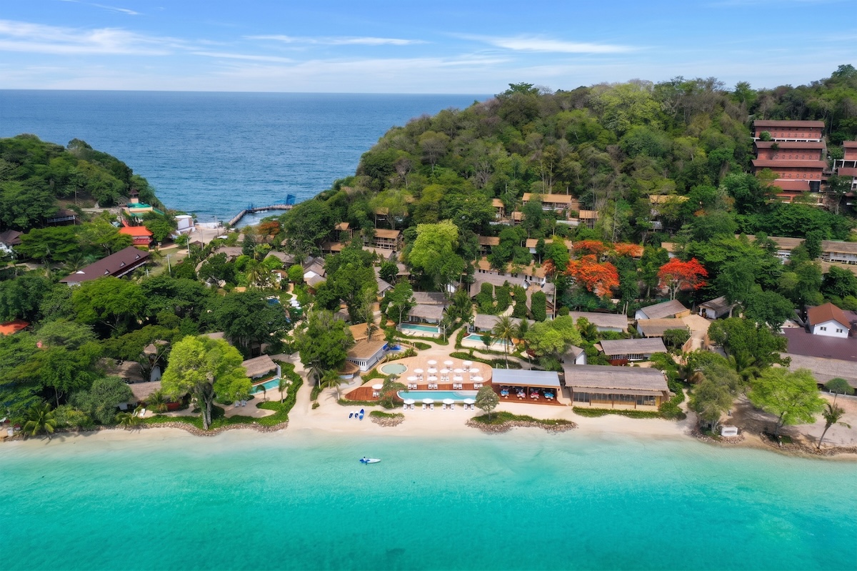 Aerial view of outrigger phi phi thailand