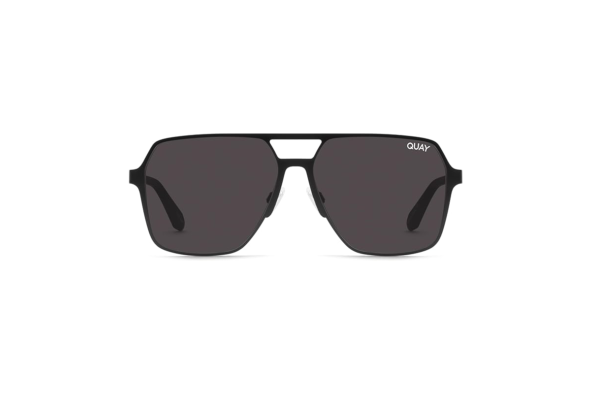 Quay - Mens Sunglasses, Polarized Aviator Lenses with UV Protection, Oversized Sunglasses (Backstage Pass)
