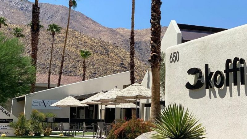 The exterior of Koffi, a breakfast restaurant in Palm Springs